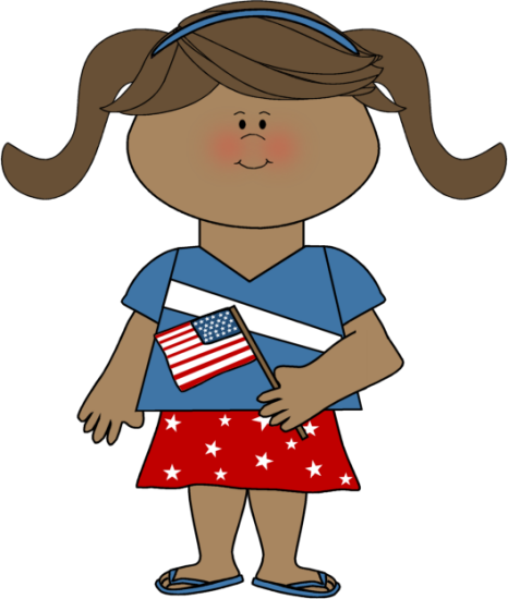 Patriotic Girl - 1st Grade Writing Social Studits (466x550)