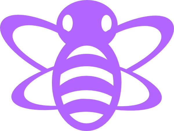 Purple Bee Clip Art At Clker - Bumble Bee Clip Art (600x455)