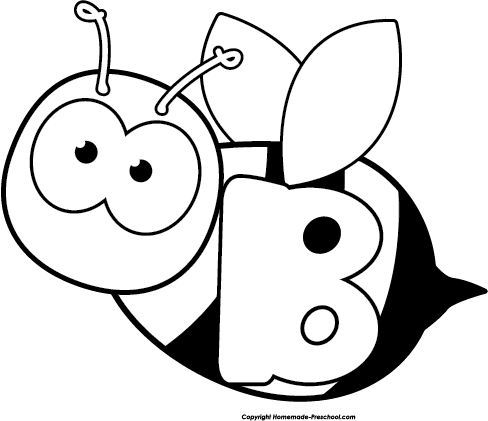 B Clip Art Black And White (488x421)