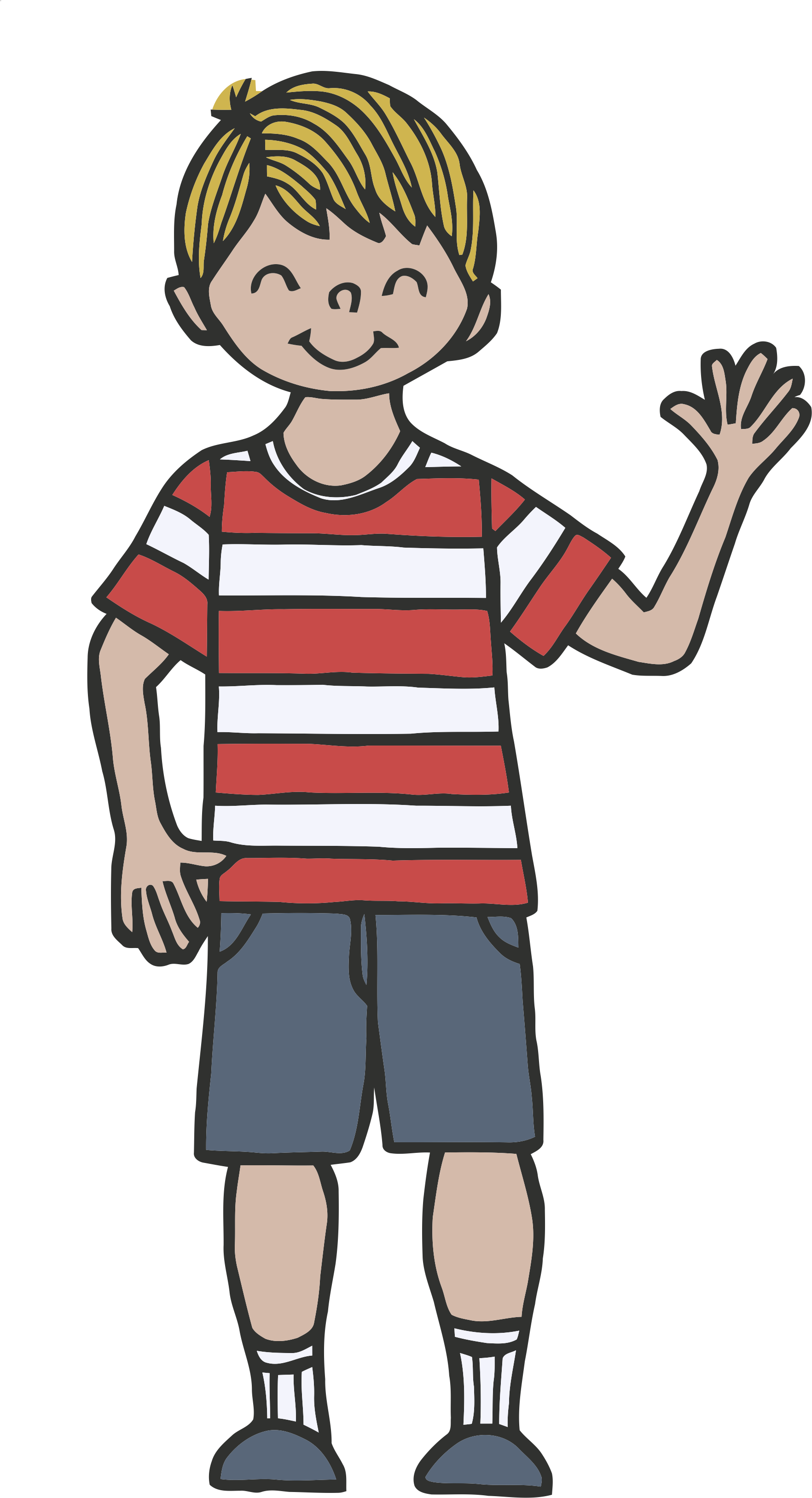 Child Waving Goodbye Clipart - Tall Boy Clip Art (2072x3300)