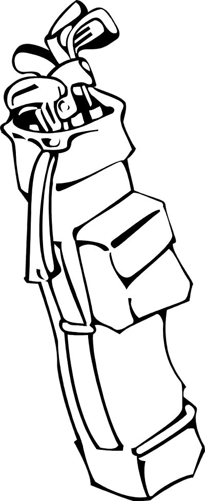 Golf - Clip - Art - Black - And - White - Golf Bag Black And White (400x978)