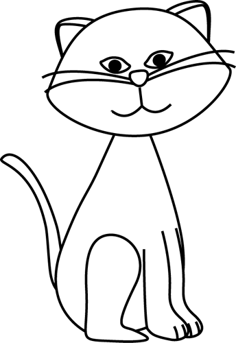 Cat Black And White Black And White Cat Halloween Cats - White Cat Clip Art (344x500)