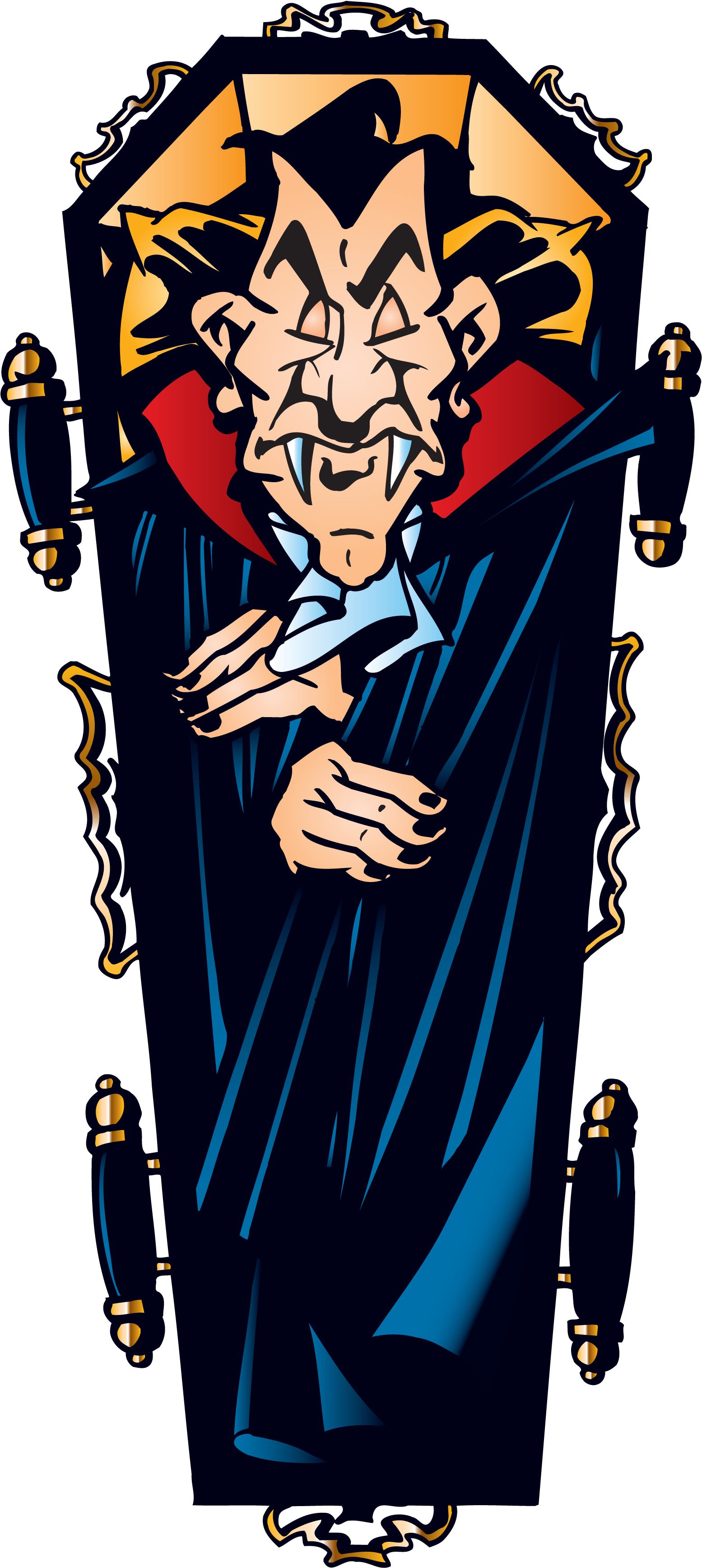 Vampire Coffin Halloween Clipart - Halloween Vampire Coffin (1675x3560)