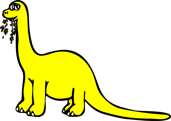 Yellow Cartoon Dinosaur Clip Art - Coloring Book (600x426)