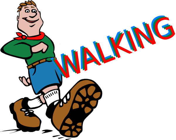 Feet Clipart Child Walking - Clip Art Of Walking (600x477)
