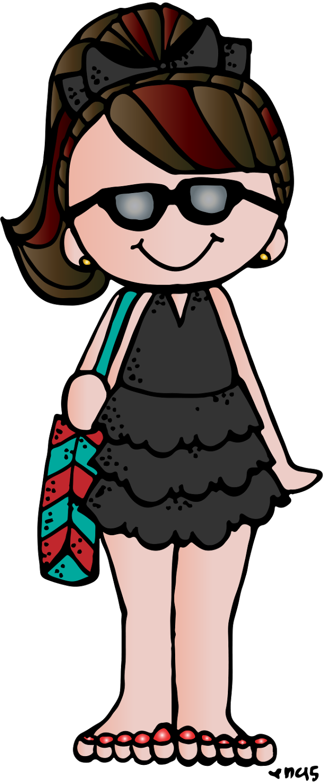 Melonheadz Illustrating It's Been Too Long Summer Clipartart - Girl With Sunglasses Clipart (664x1600)