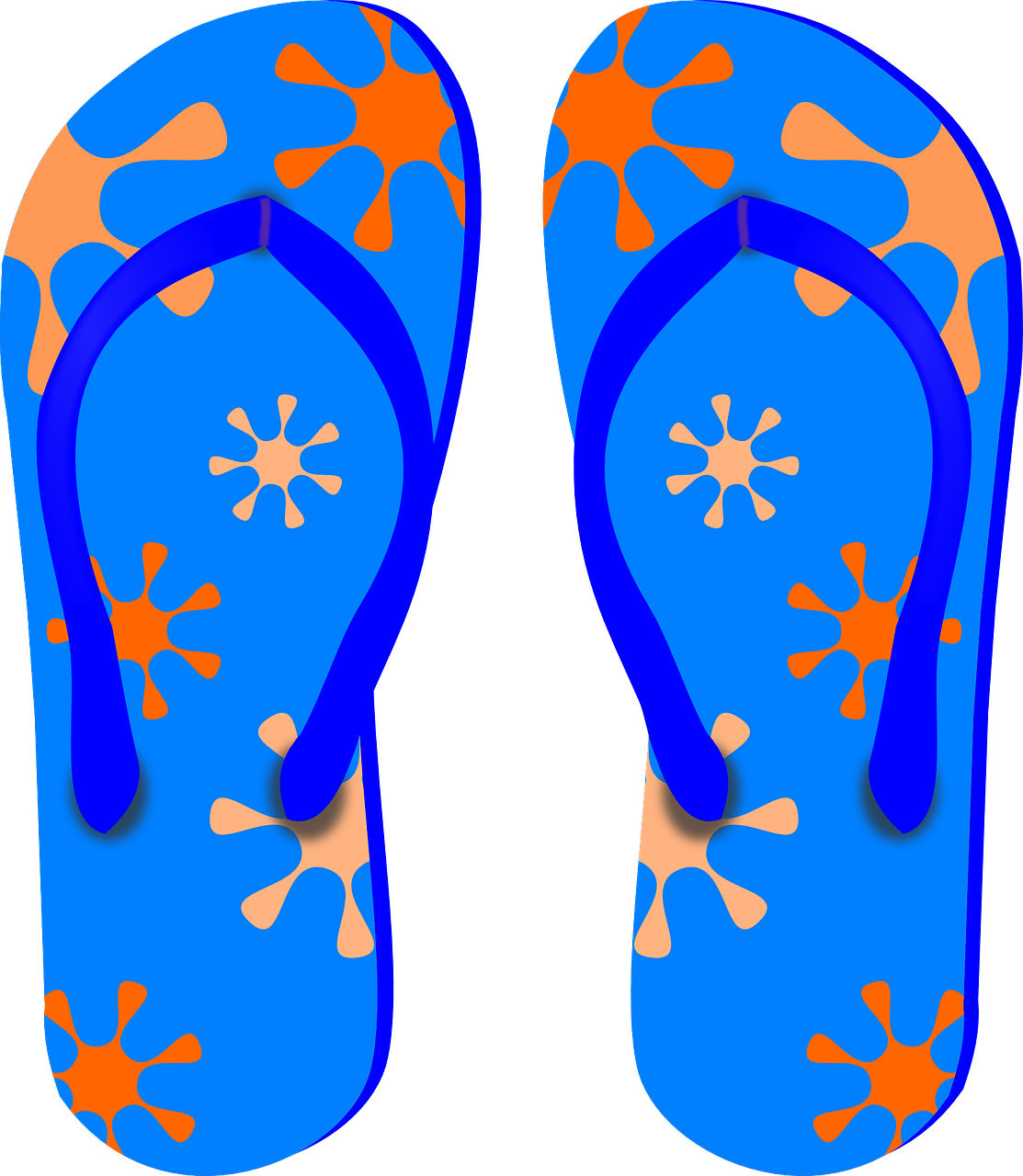 Summer Clipart Sandal - Blue Flip Flop Clip Art (1113x1280)