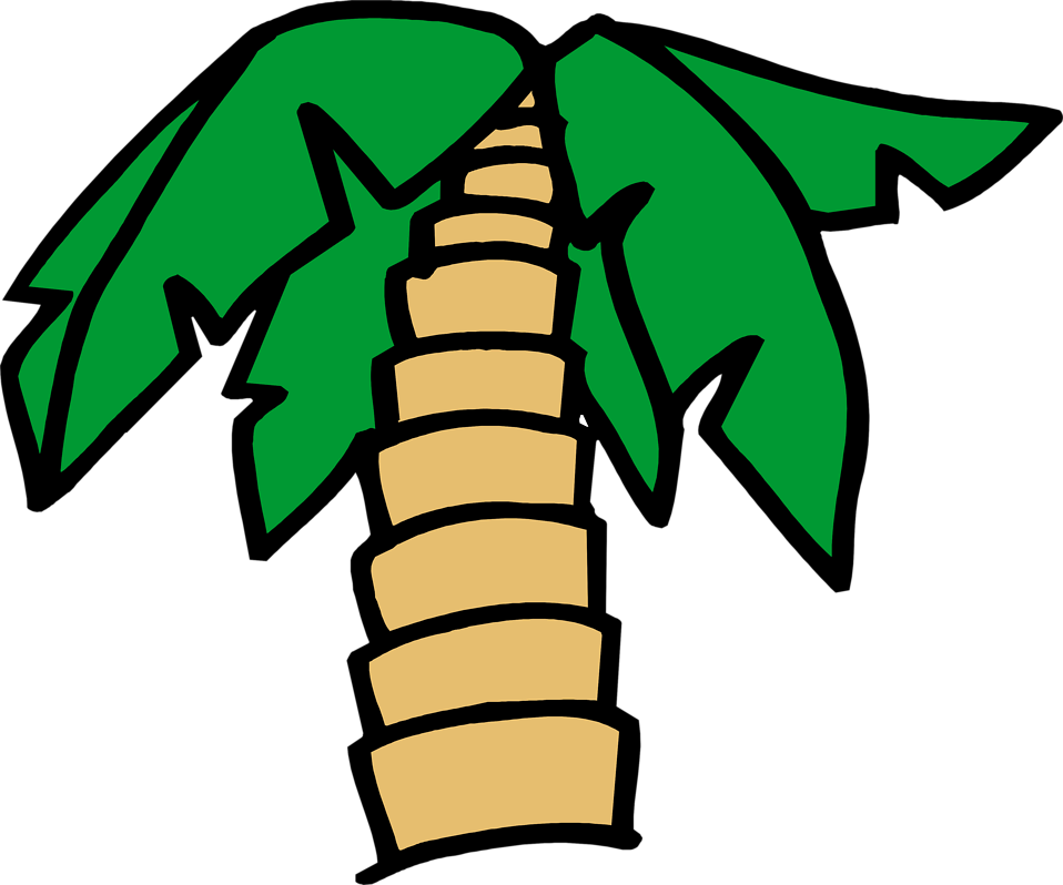 Orange Clipart Palm Tree - Transparent Cartoon Palm Tree (958x798)