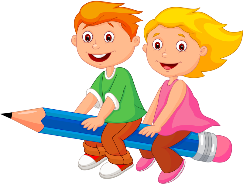 School Children Clip Art Personnages Illustration Individu - School Boy And Girl Cartoon (800x606)