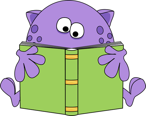Free Reading Clipart - Monster Reading A Book (500x397)