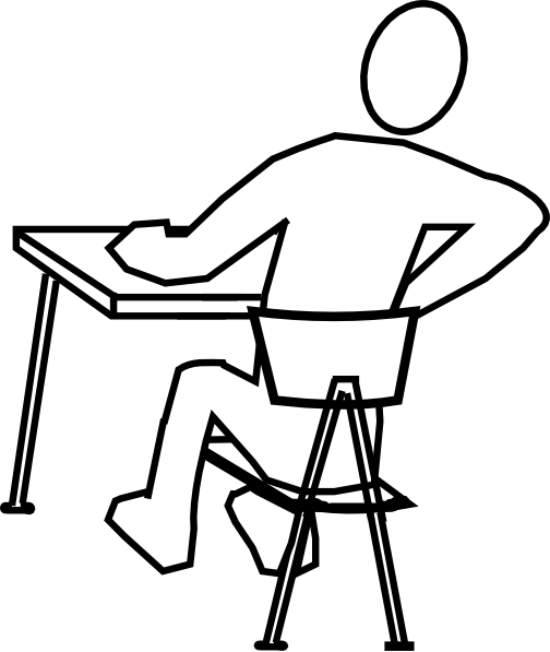 Student Distracted Clip Art At Clker - Draw A Person Sitting (504x597)