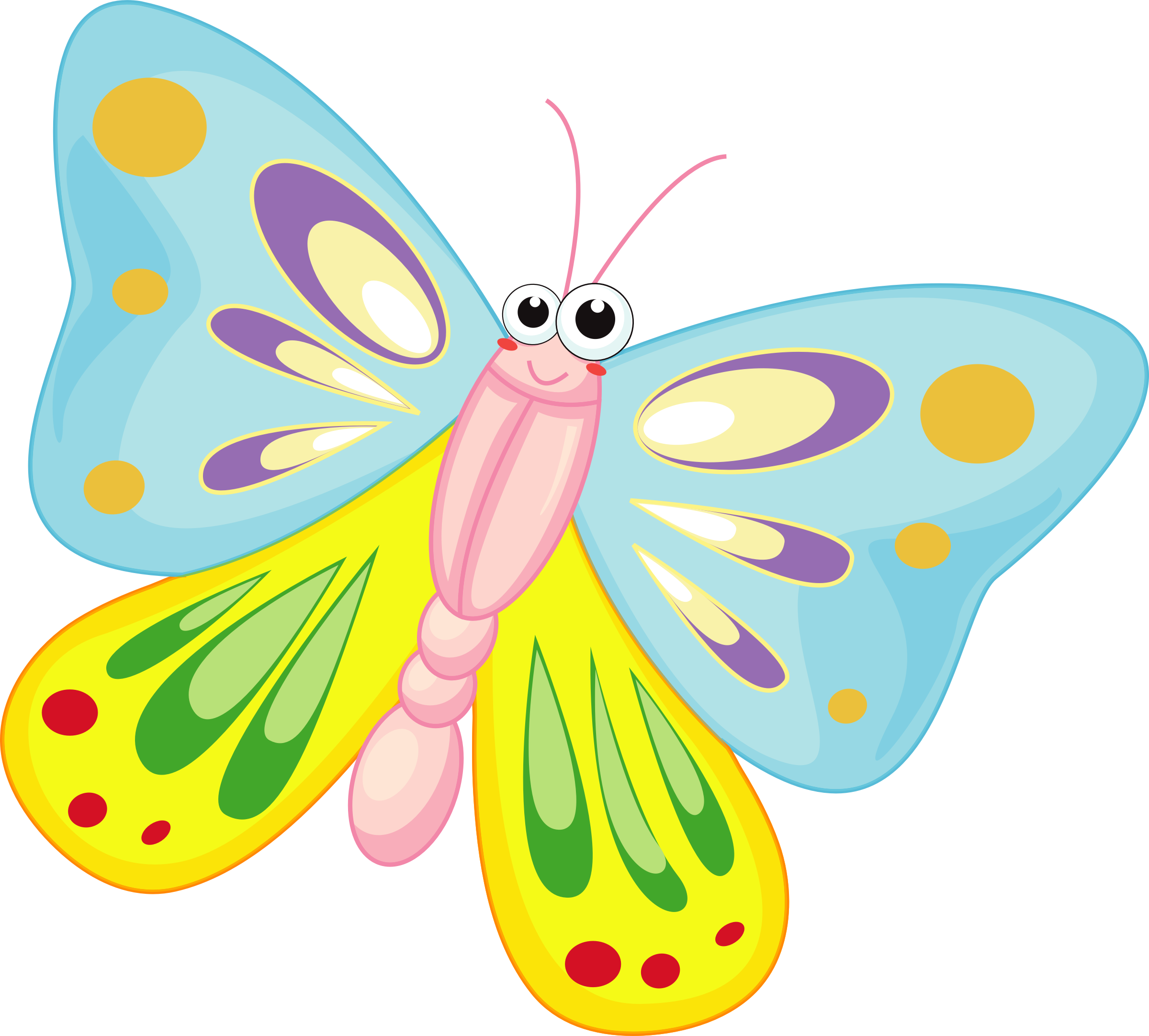 Mainstream Cartoon Image Of Butterfly Icons Png Free - Motýl Kreslený (2400x2164)