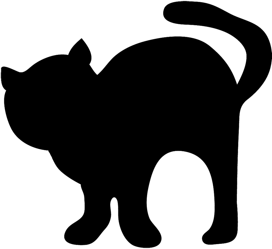 Cat Clip Art, Cat Sketches, Cat Drawings Amp Graphics - Cute Black Cat Silhouette (886x812)