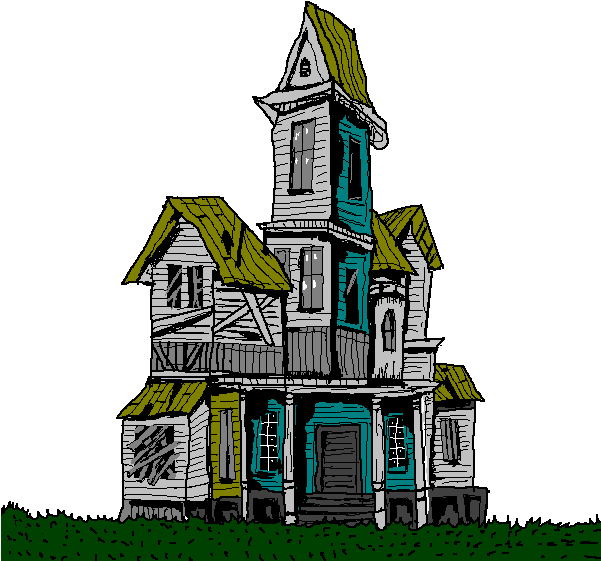 Creepy House Clip Art - Creepy House Clipart (600x600)