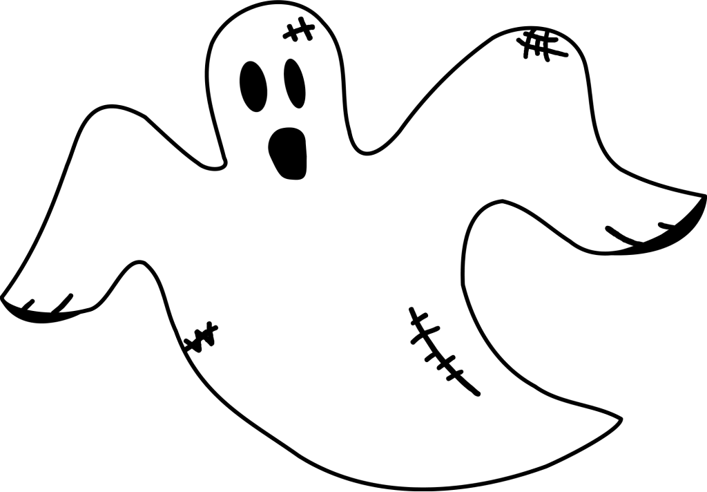 Free Clip Art Ghosts - Ghost Black And White (1080x750)