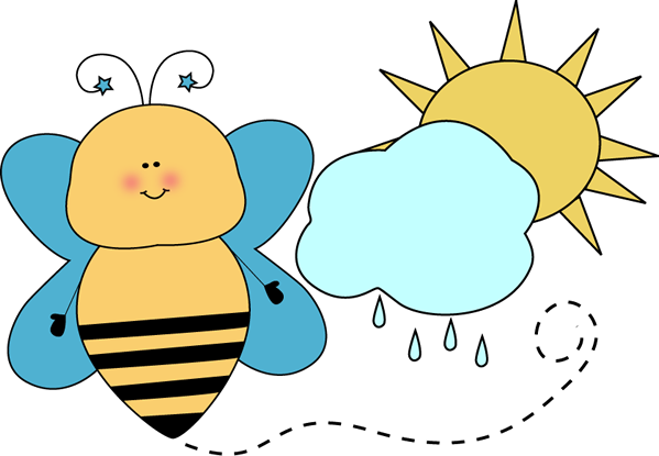 Bee Classroom Weather Monitor Clip Art - Weather Cute Clipart (599x415)