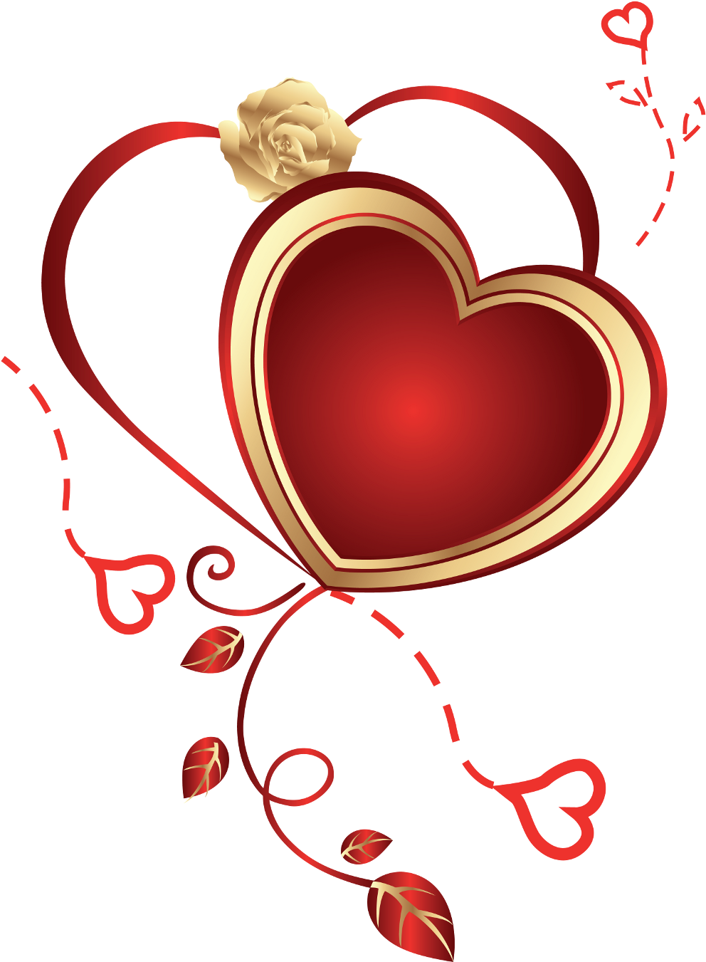 Heart Clipart Png - Rose And Heart Png (1000x1358)