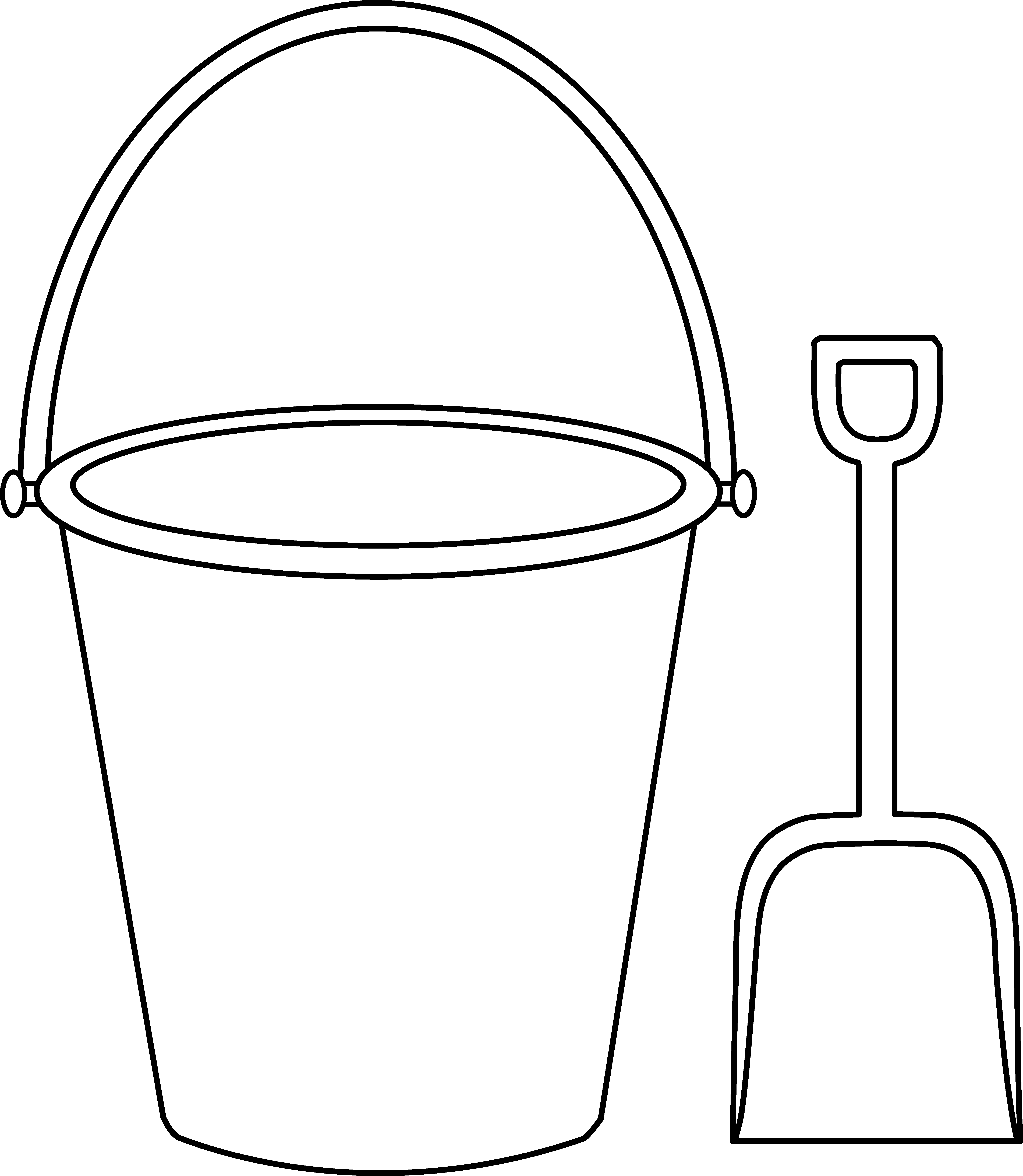Bucket And Shovel Clipart - Cartoon Pail And Shovel (5849x6721)