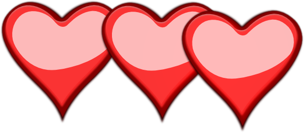 3 Hearts Clipart - 3 Hearts Clipart (600x263)