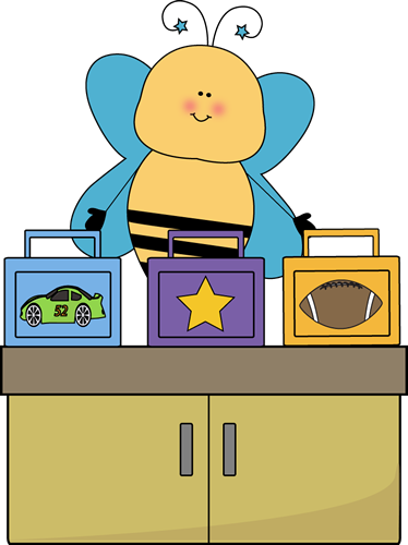 Bee Lunch Box Monitor Clip Art - Bee Classroom Jobs Clipart (374x500)