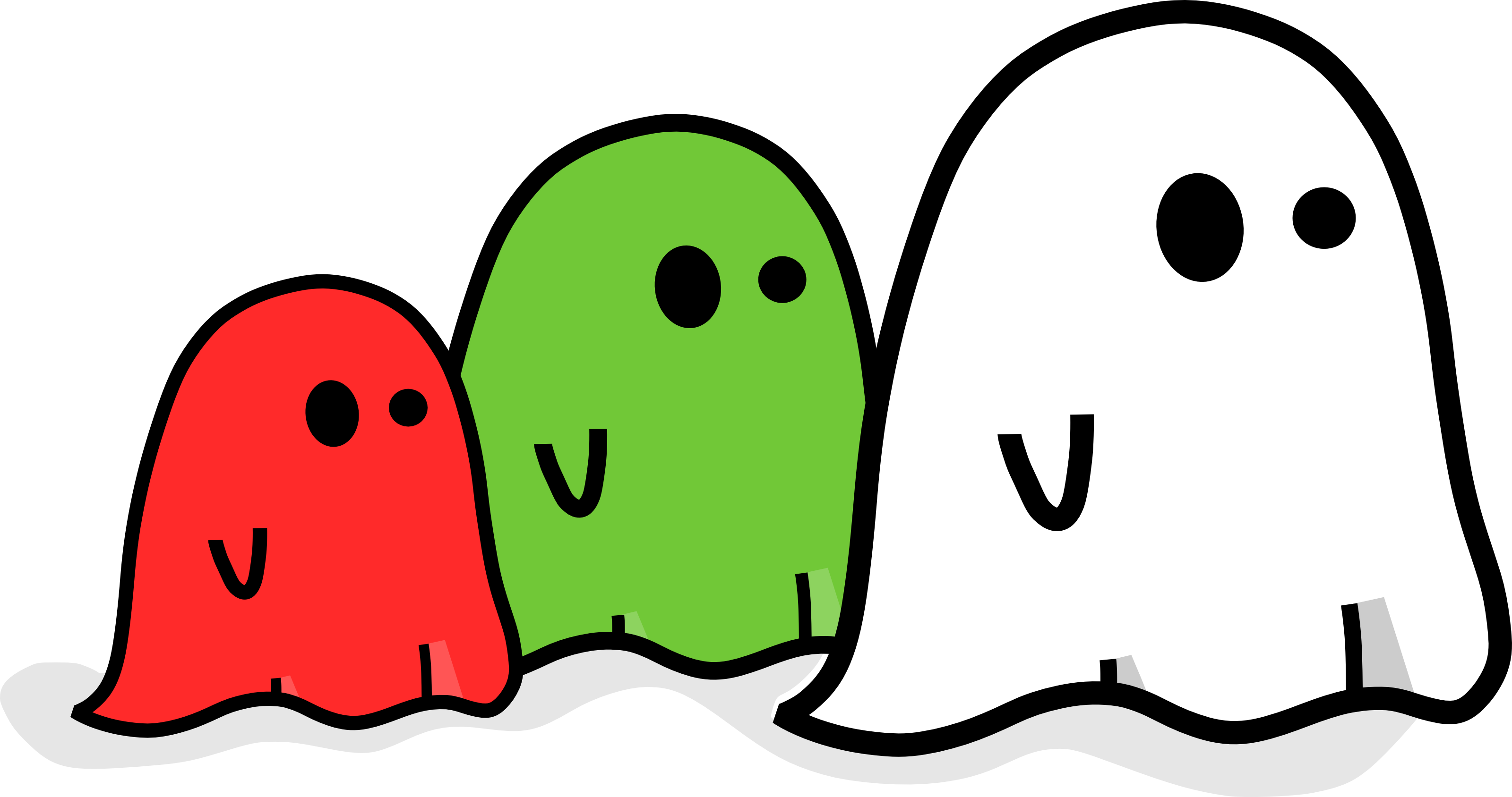 Ghosts - Cute Halloween Ghost Png (3200x1688)