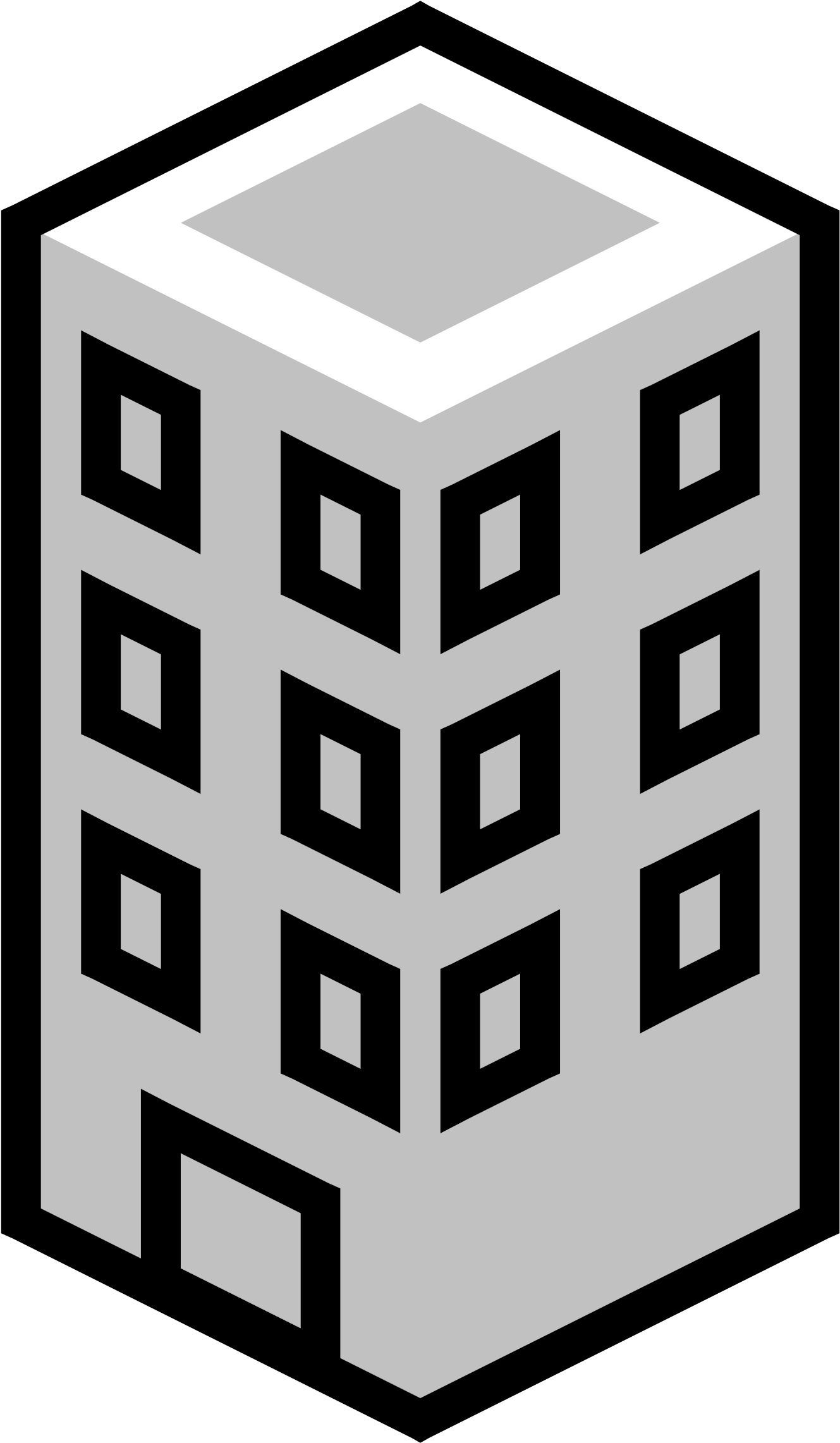 Office Building Gray Clip Art - Department Clipart (1516x2400)