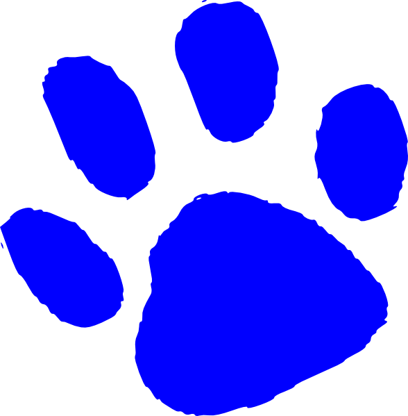 Bear Paw Small Clip Art At Vector Clip Art - Blue Tiger Paw Print (588x599)