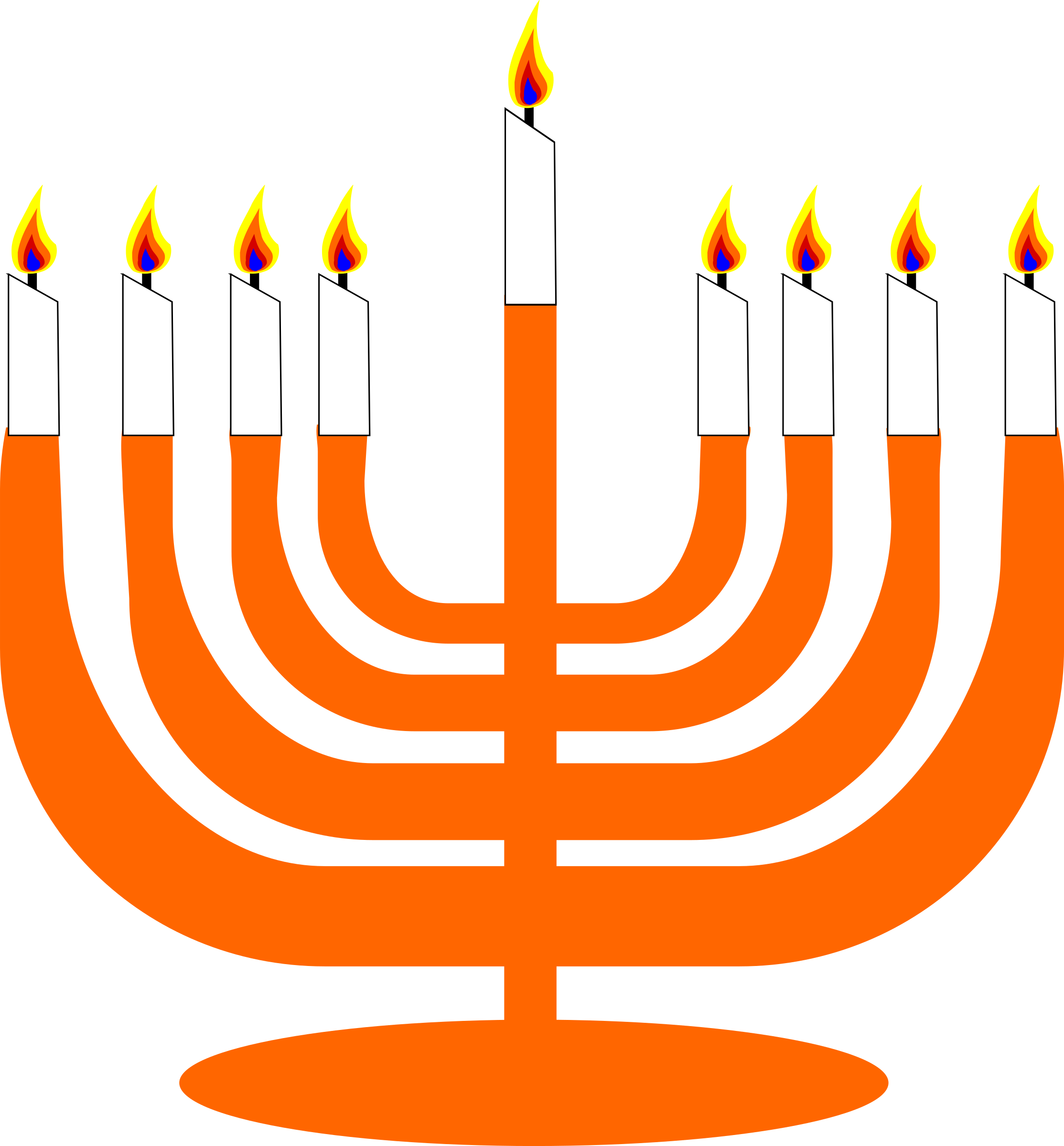 Hanukkah Thanksgiving Clip Art - Menorah Clip Art (2227x2400)