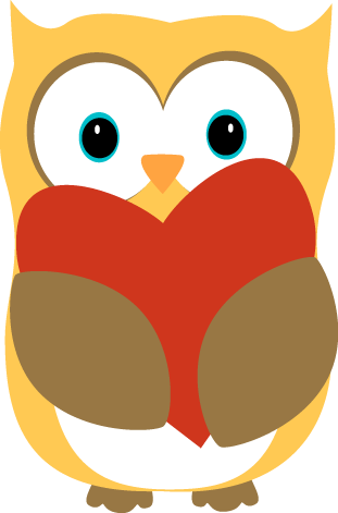 Owl Clip Art Owl Images - Owl Holding A Heart (311x471)