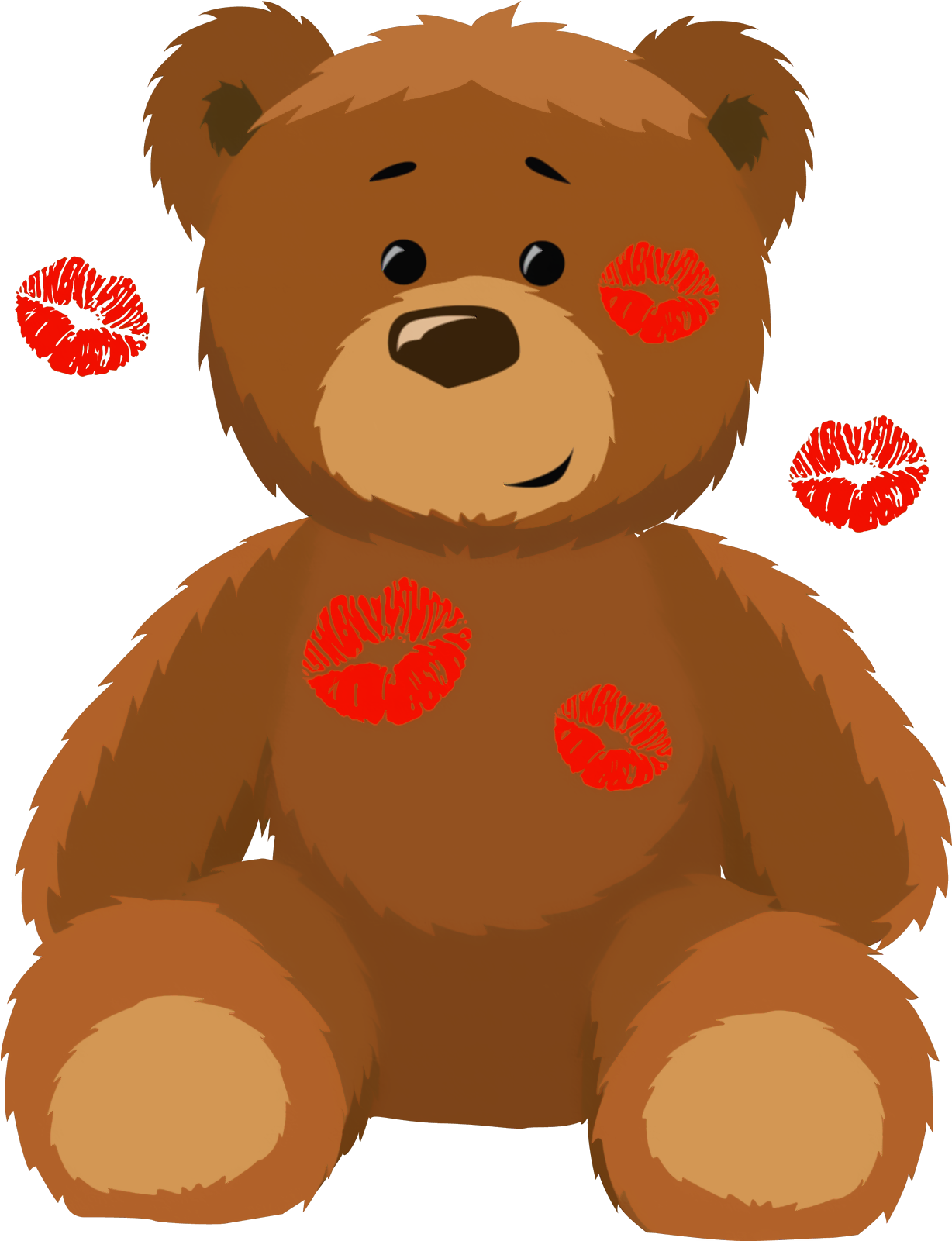 Cute Bear With Kisses Png Clipart Picture - Valentines Bear Clip Art (1265x1628)