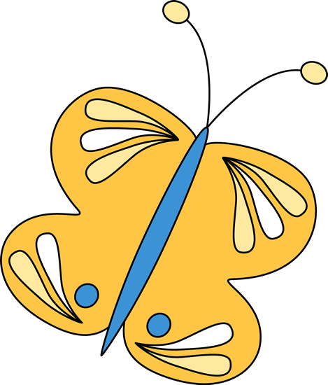 Yellow Butterfly - My Cute Graphics Transparent Butterfly (469x550)