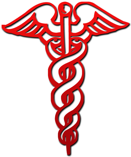 Nursing Student Graduation Invitation Clipart - Red Caduceus (512x512)