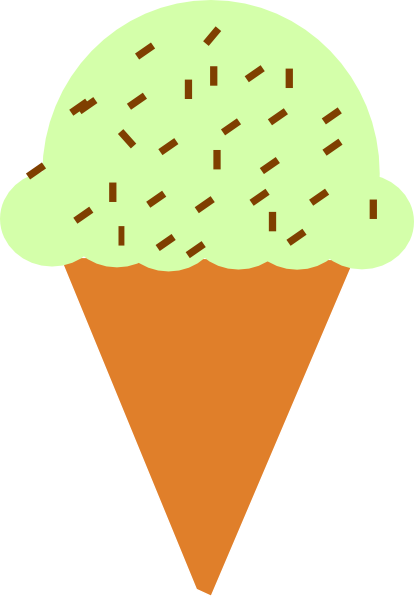 Ice Cream Cone With Sprinkles Clip Art At Vector Clip - Mint Ice Cream Clipart (414x597)