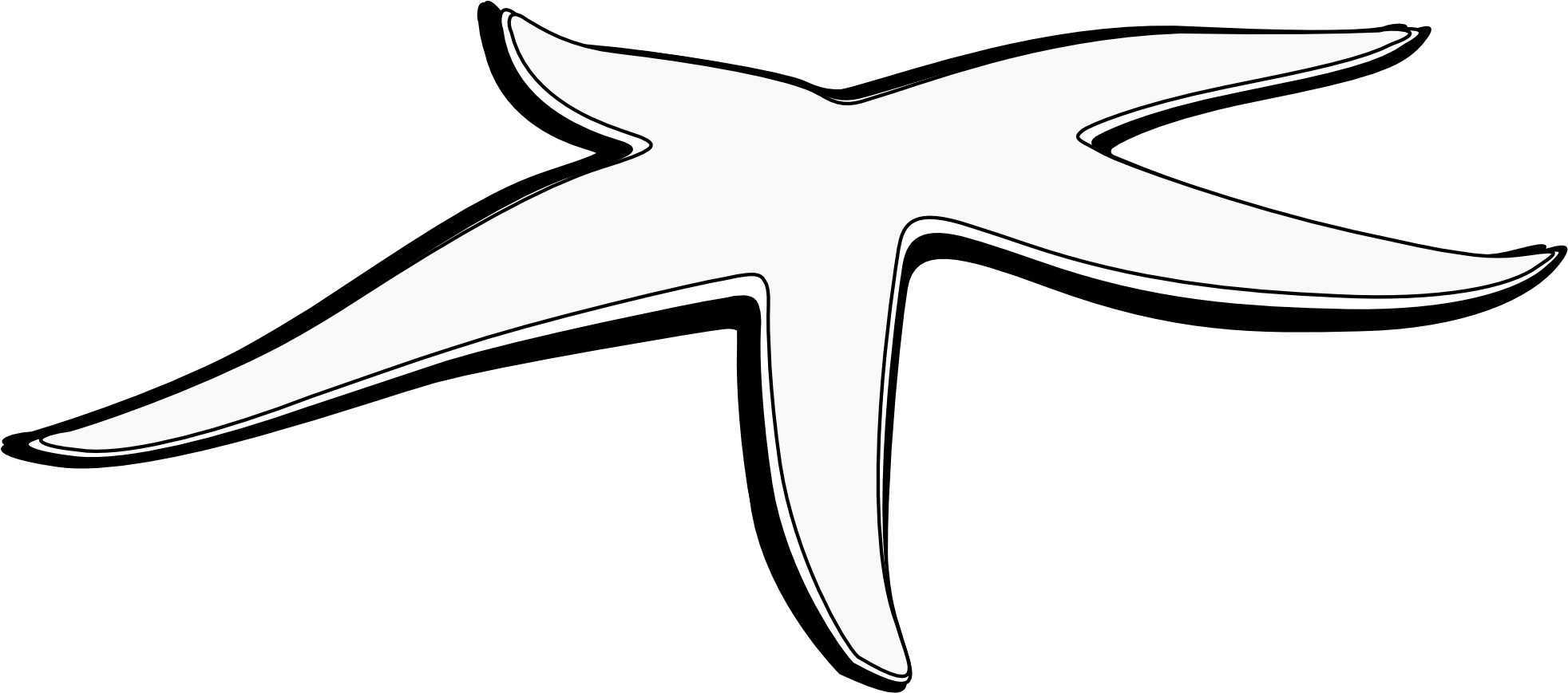 Starfish - Clip - Art - Black - And - White - Black And White Starfish (1979x917)