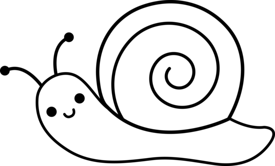 Snail Clipart - Snail Cartoon Images Black And White (550x332)