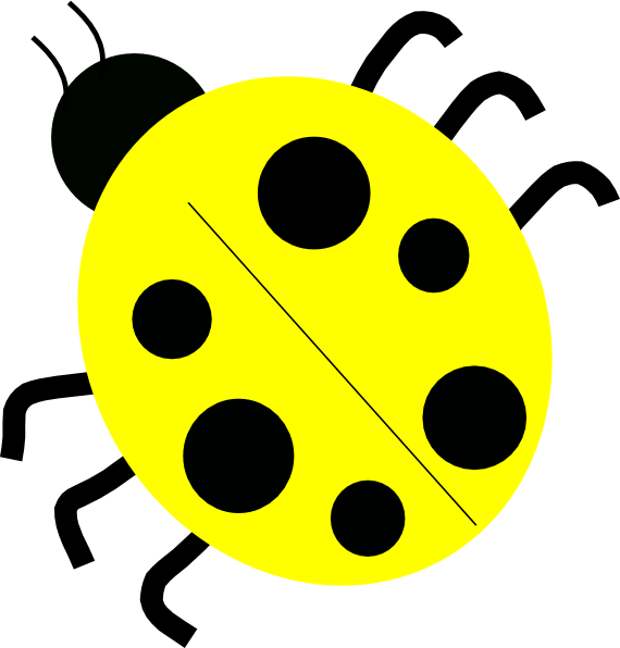 Yellow Ladybugs Clip Art At Clker - Ladybug Black And White (570x596)