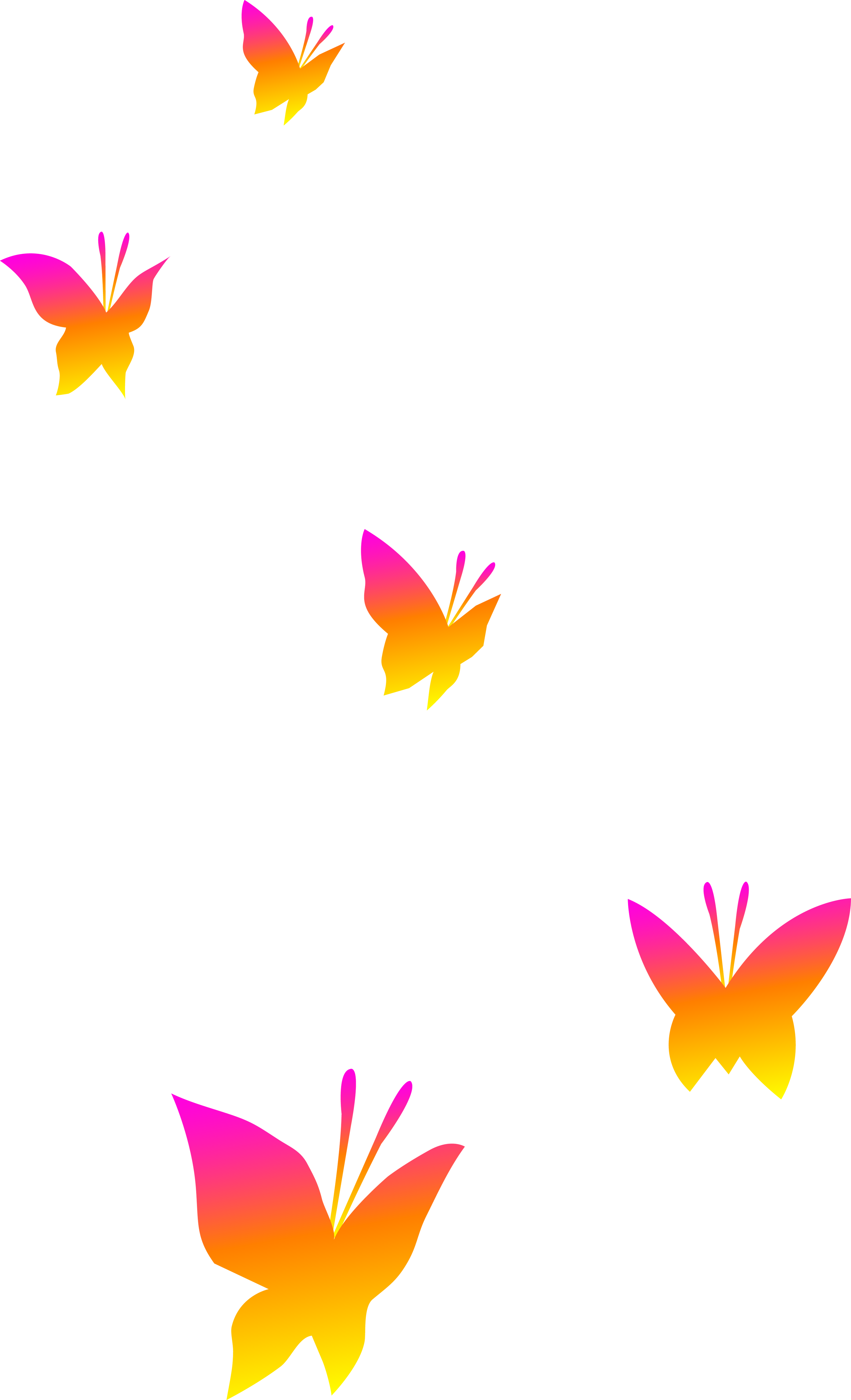 Nature Clipart Butterfly - Cartoon Butterflies No Background (2736x4500)
