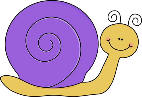 Yellow And Purple Snail - Snail Clipart (500x340)