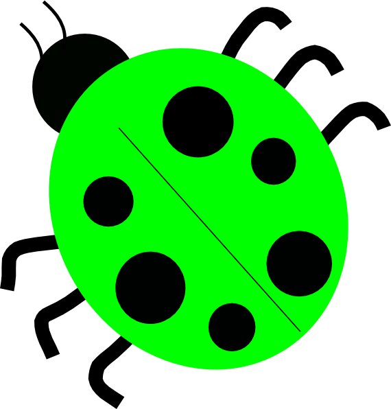 Green Ladybugs Clip Art - Ladybug Black And White (570x596)