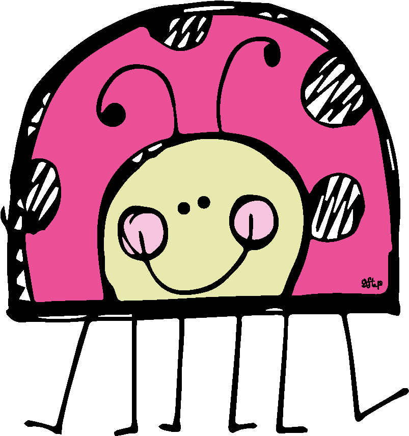 Free Ladybug Clipart - Outline Of Cute Bugs (875x925)