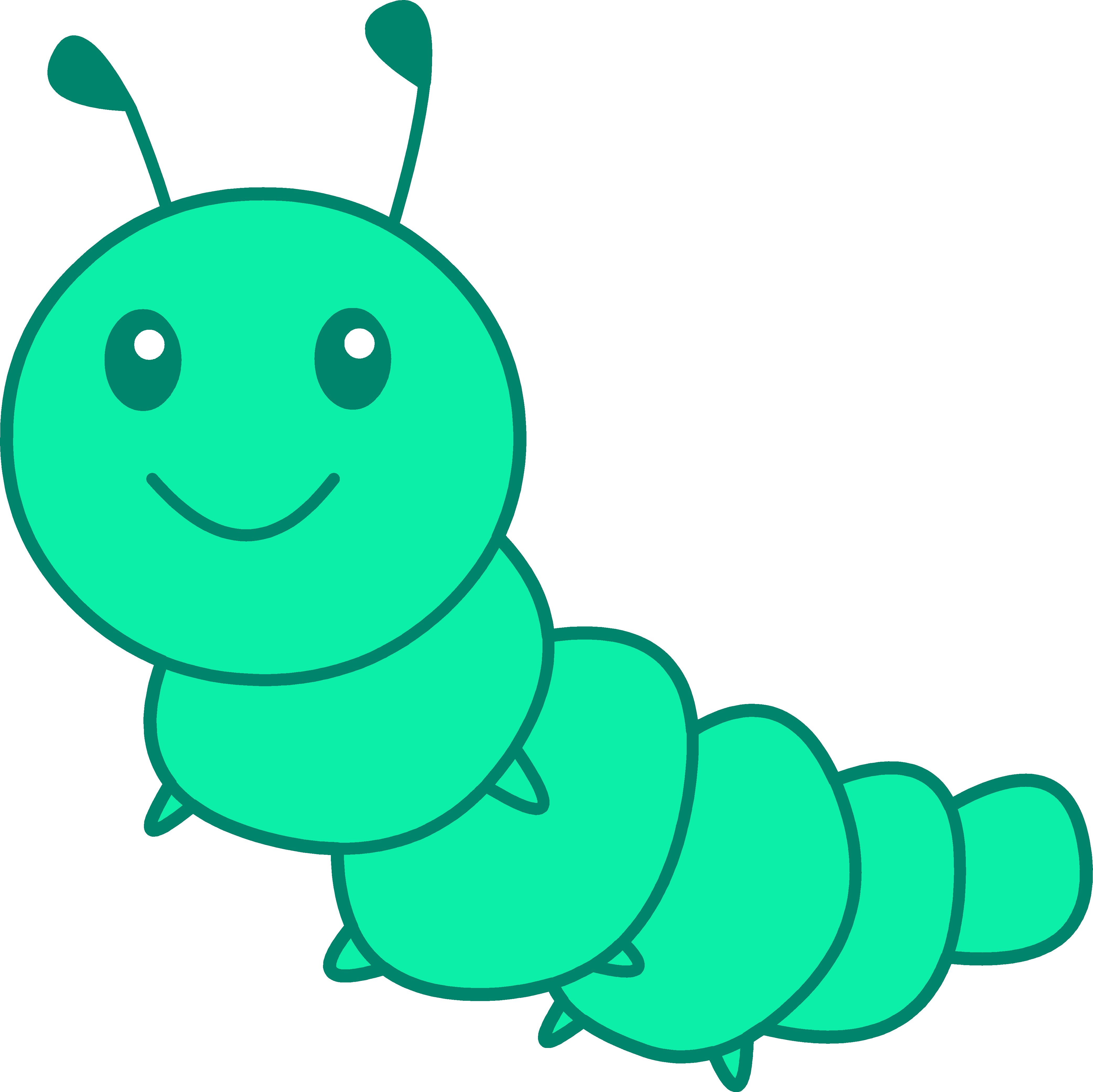 Cute Little Green Caterpillar - Cute Caterpillar Cartoon (4169x4166)