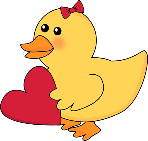 Valentine's Day Duck - Duck With A Heart (500x474)