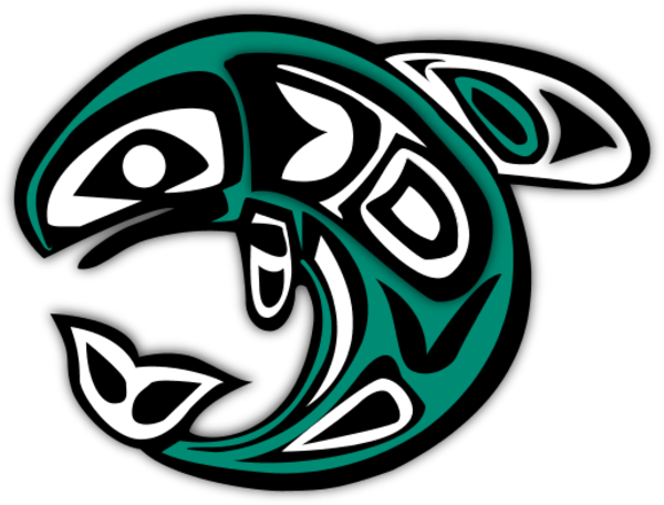 Native Salmon Clipart - Native American Salmon Symbol (600x456)