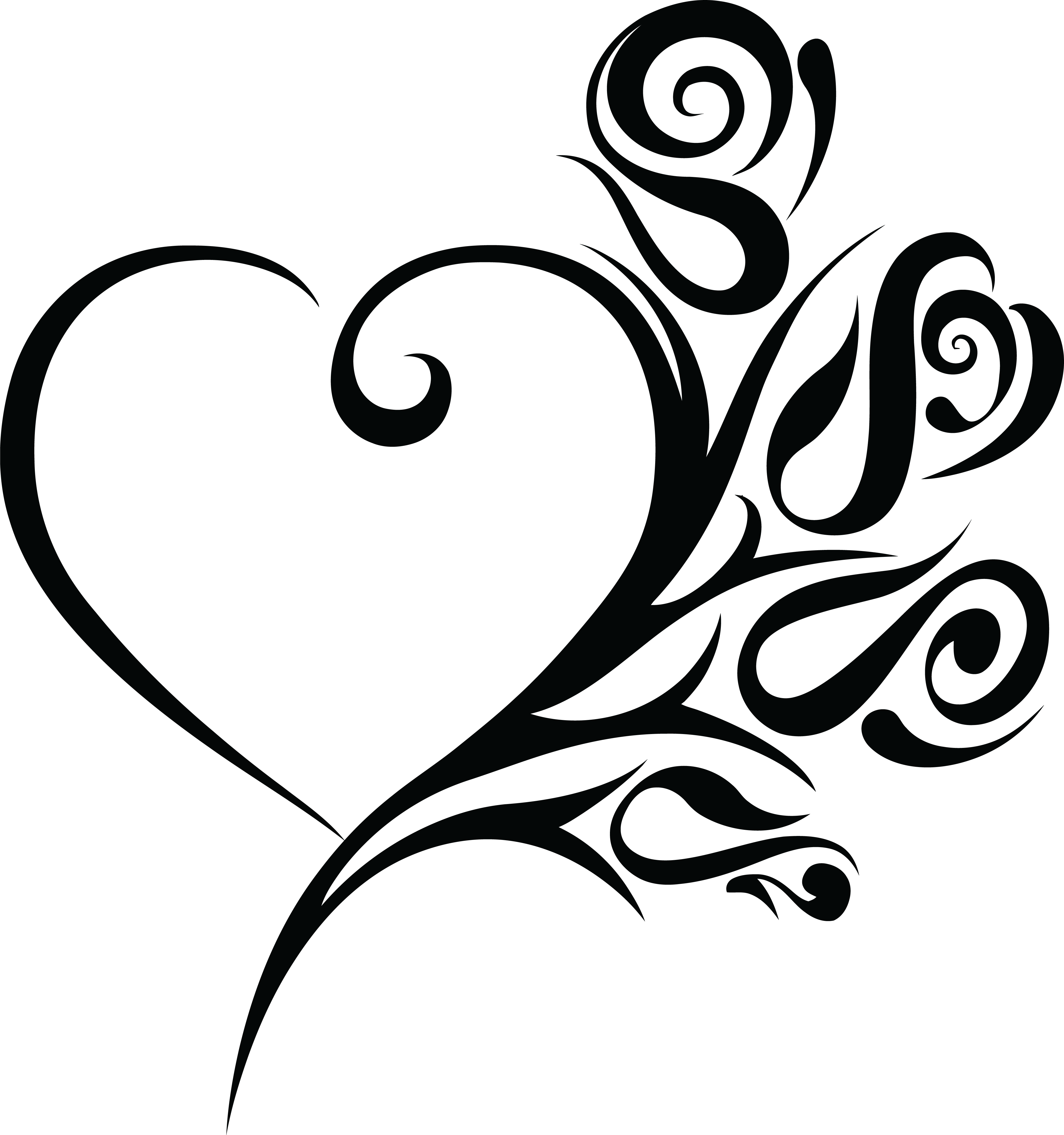 Hearts Clipart Wedding - Drawings Of Roses And Hearts Love (4000x4266)