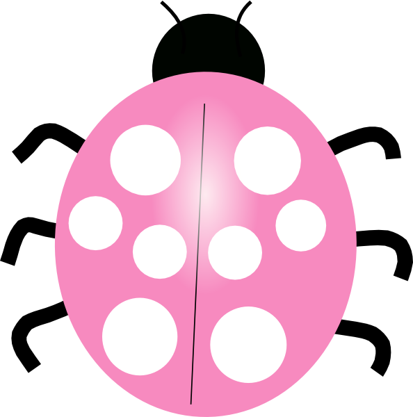 Pink Ladybug Clip Art - Pink Ladybug Transparent (594x600)