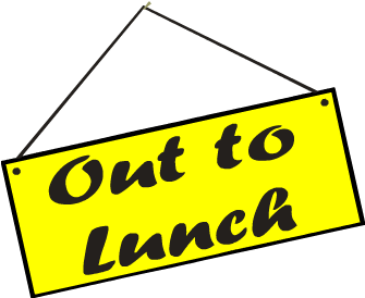 Student Lunch Clipart Image - Out To Lunch Sign (500x500)