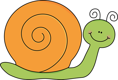 Green And Orange Snail - Snail Clipart (500x340)