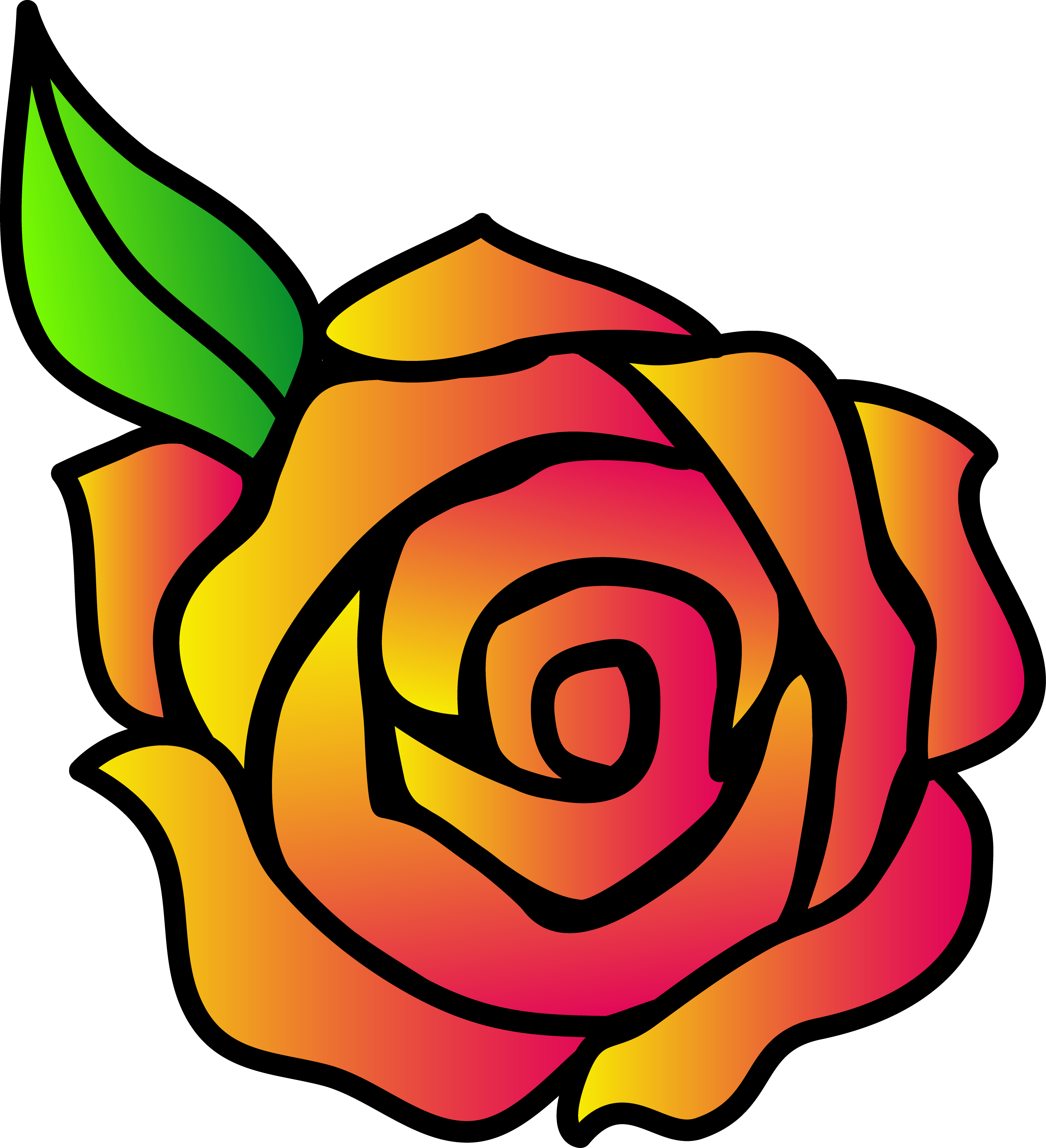 Cartoon Yellow Rose Images Pictures - Simple Rose Drawings (4042x4434)