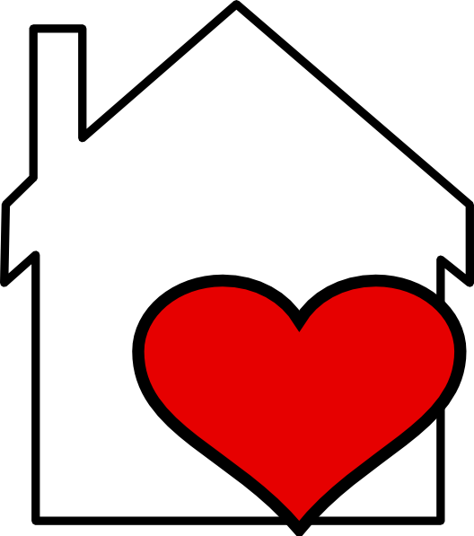 House And Heart Outline Clip Art At Clker Com Vector - House With A Heart (528x597)