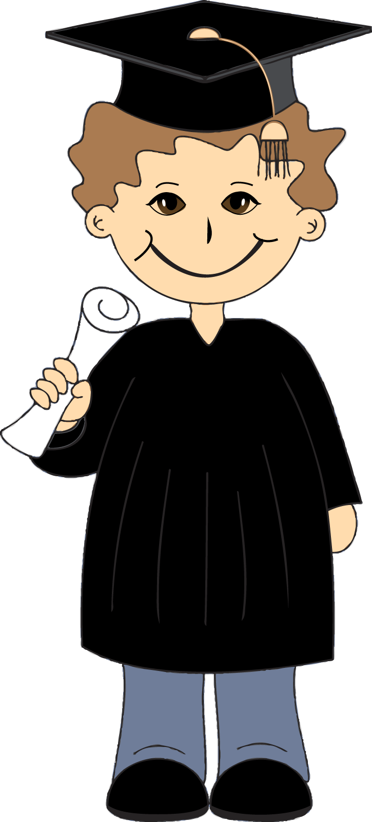 University Students Graduating Clipart - Student Graduation Clip Art (725x1600)